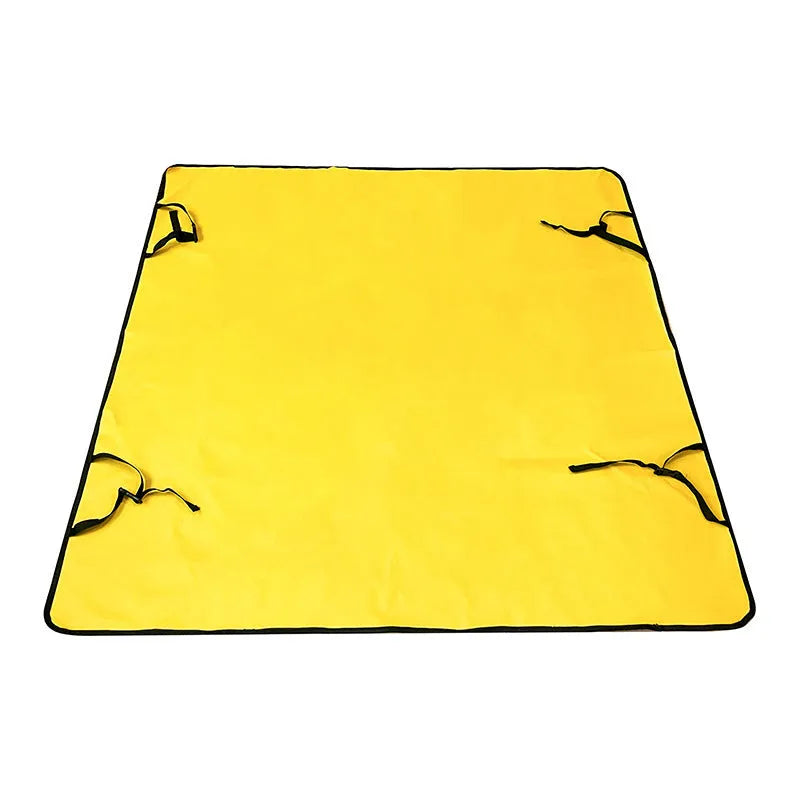Car pet mat for rear seats in water resistant cloth with dog footprint design protecting vehicle upholstery