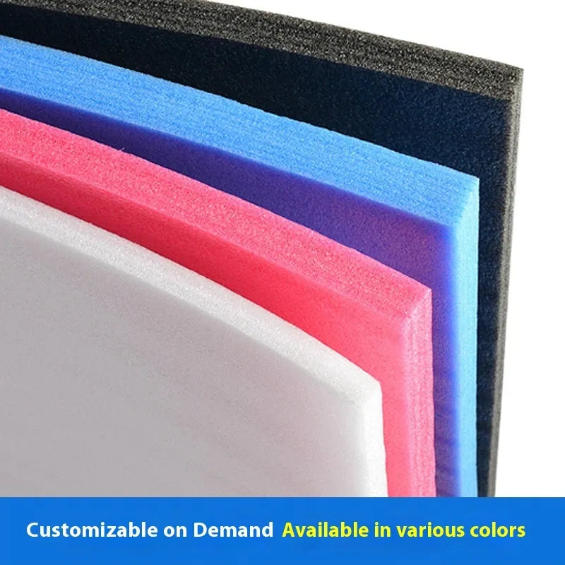 A large white EPE pearl cotton foam board showing its 200cm by 100cm dimensions and 10mm thickness.