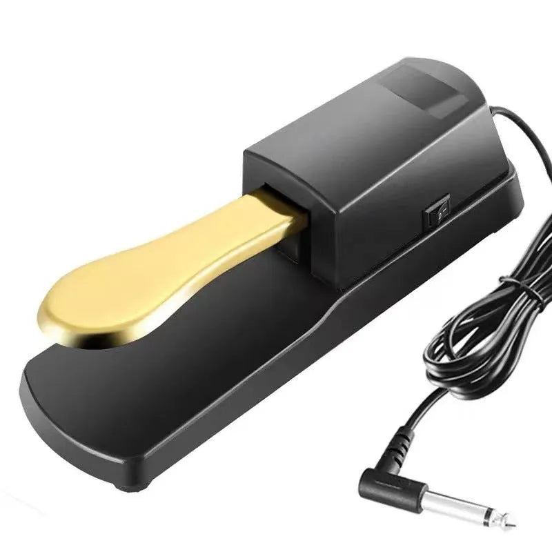 Single sustain pedal for electronic keyboard with ABS plastic construction and 6.35mm jack connection