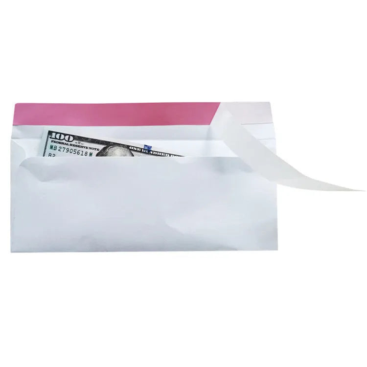 Blue tamper-evident confidential envelope with self-adhesive strip, dimensions 105mm by 240mm.