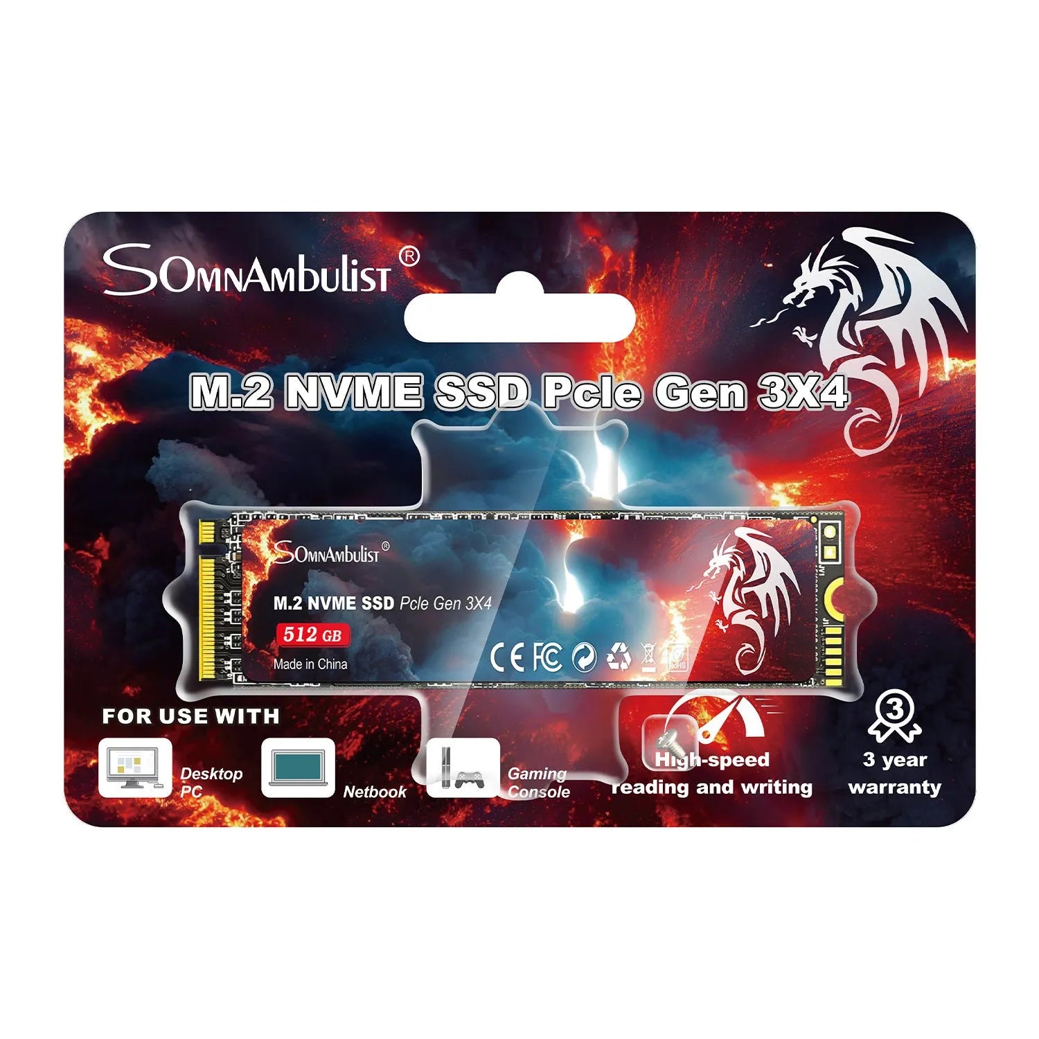 M.2 solid state drive for desktop computers with PCIe 3.0 interface