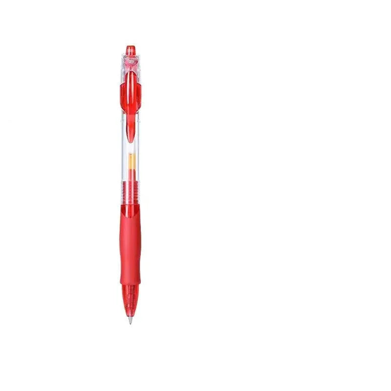 Black, blue and red 0.5mm gel pen with plastic construction for office and writing use