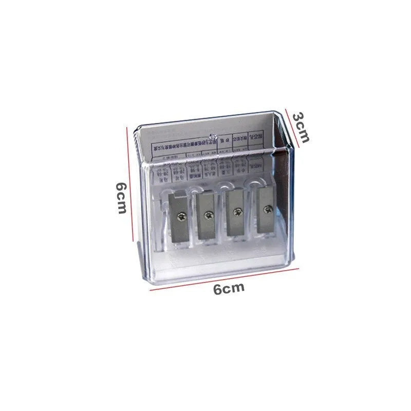 Geometric four-hole pencil sharpener with blades and screwdriver for art pencil maintenance