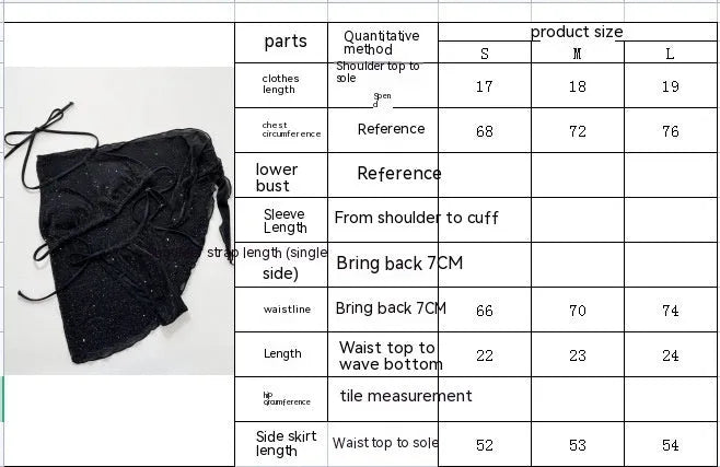 Black three-piece bikini swimsuit set with polyester fabric top and matching shorts