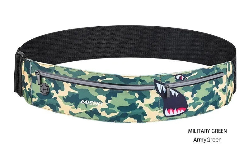 Unisex 8-inch waterproof waist bag in camouflage crocodile colour for outdoor sports