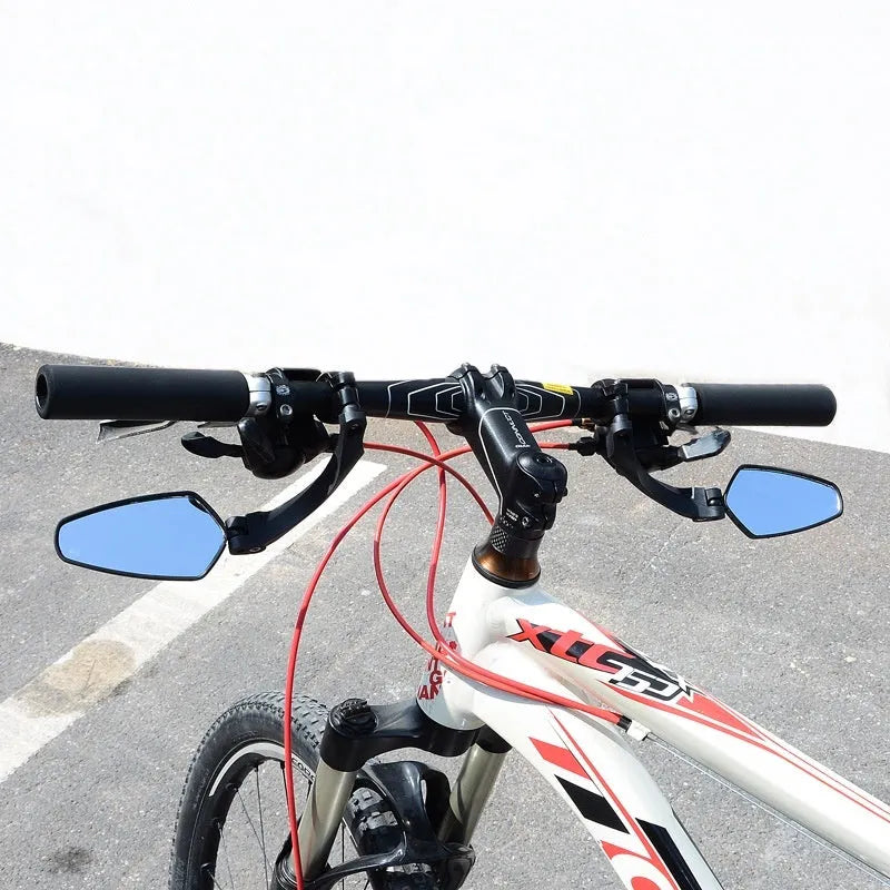 Black rotatable mountain bike rearview mirror made from PMMA acrylic material