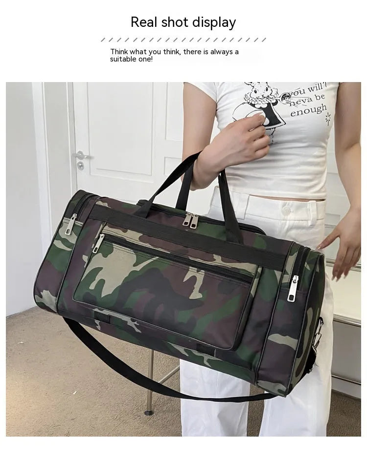 Camouflage waterproof luggage bag with below 20 litre capacity and polyester lining