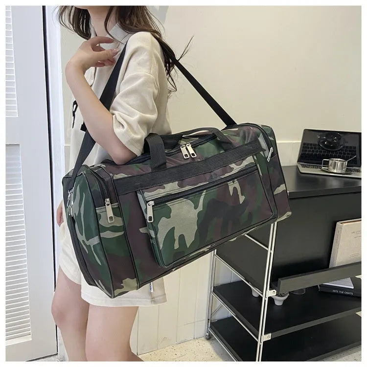 Camouflage waterproof luggage bag with below 20 litre capacity and polyester lining