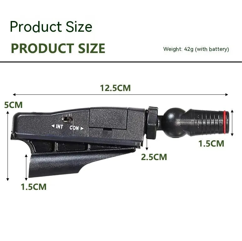 Golf putter laser aiming instrument showing four style configurations with laser sight, zipper box, and tripod accessories