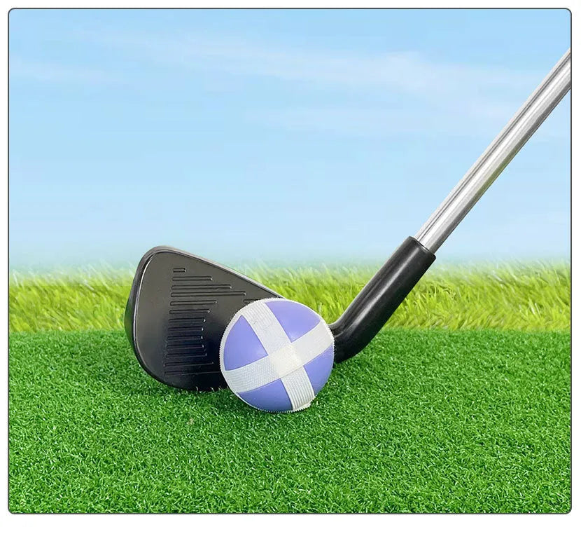 Metal golf club set showing adult and children's sizes for outdoor sports