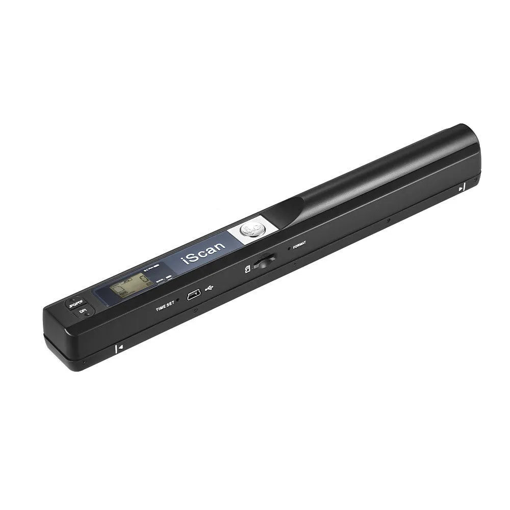 Handheld barcode scanner in choice of colours for shop stock control.