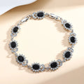 Women's simple inlaid zircon bracelet in environmentally friendly alloy with nine gemstone colour options
