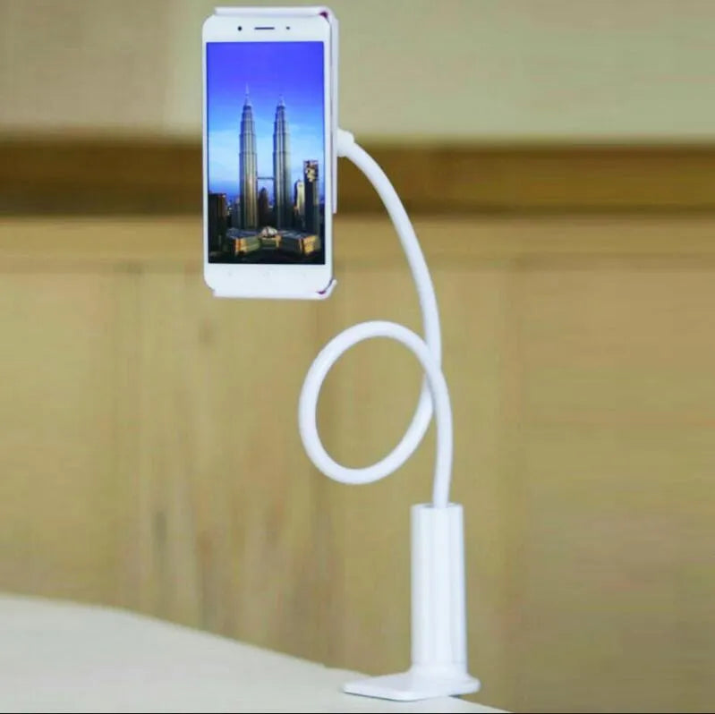 Bedside oversize flat panel phone handset with long flexible arm in various colour options