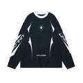 Men's round neck drop shoulder cotton pullover jumper in loose fit with letter pattern design