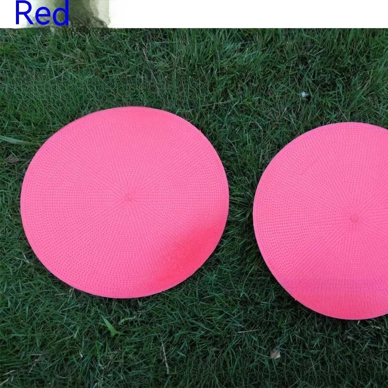Soft yellow TPE football landmark pad, a flat 23cm disc for field sports target marking.