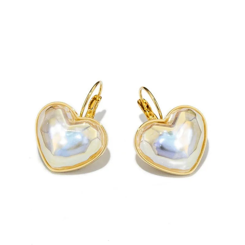 Gold-coloured alloy ear clip earrings with summer fashion design for women