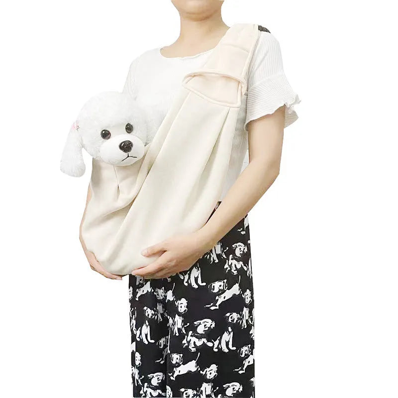 Soft polyester dog carrier bag with adjustable shoulder strap for pets under 7.5kg