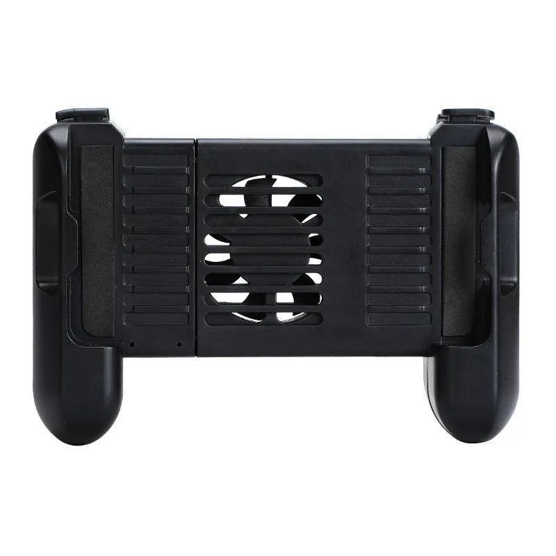 Black Bluetooth game controller for Apple iPhone mobile gaming with cooling function