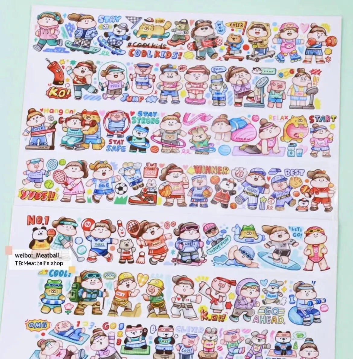 Cute cartoon character stickers for haemorrhoid tape packaging decoration on Japanese paper