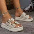 Women's suede slippers with thick rubber soles in apricot, black and off white colours