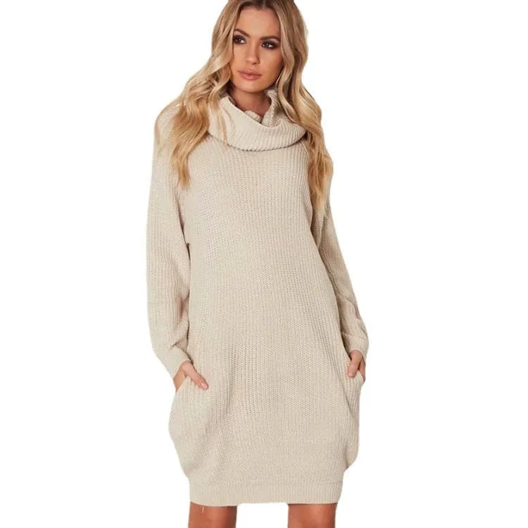 Women's V-neck pullover sweater with side pockets in imitation cashmere fabric