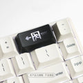 Red safety evacuation exit mechanical keyboard keycap with transparent construction