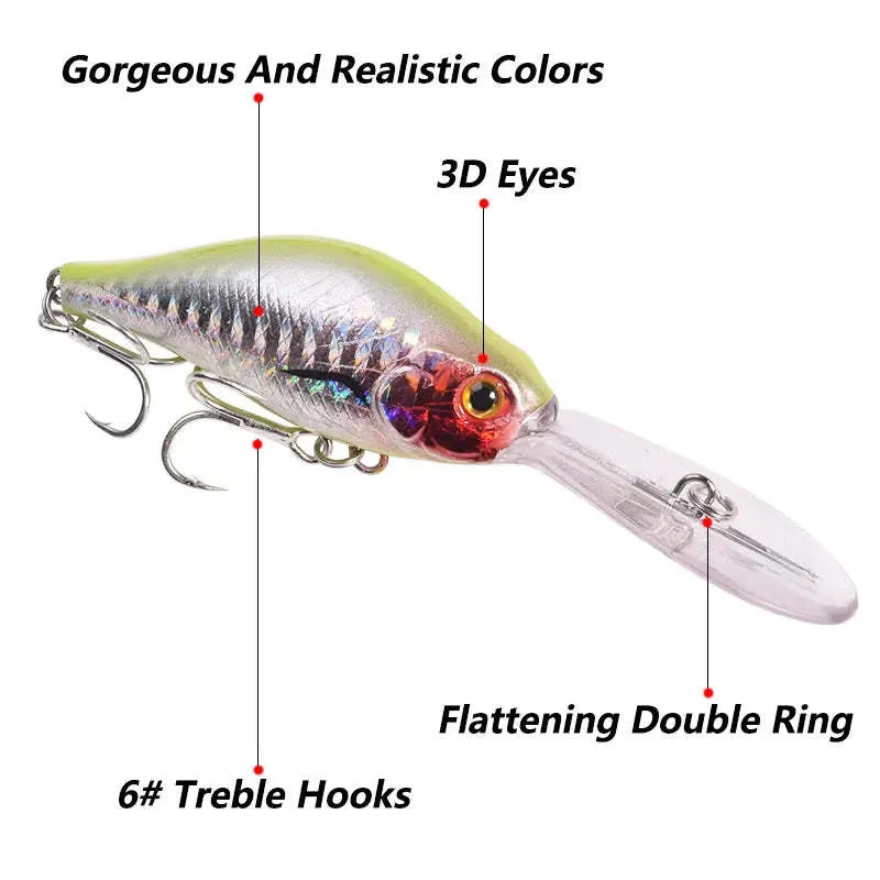 Little Fat Man 10.5cm deep diving hard minnow fishing lure in multiple colour options