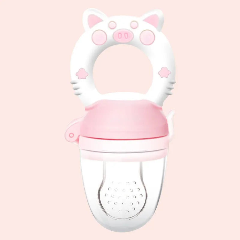 Blue, green, and pink silicone baby teethers showing both single and triple mouthpiece style options.