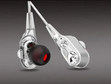 Dynamic in-ear wired headphones in cool black with 120cm cable and OP bag packaging