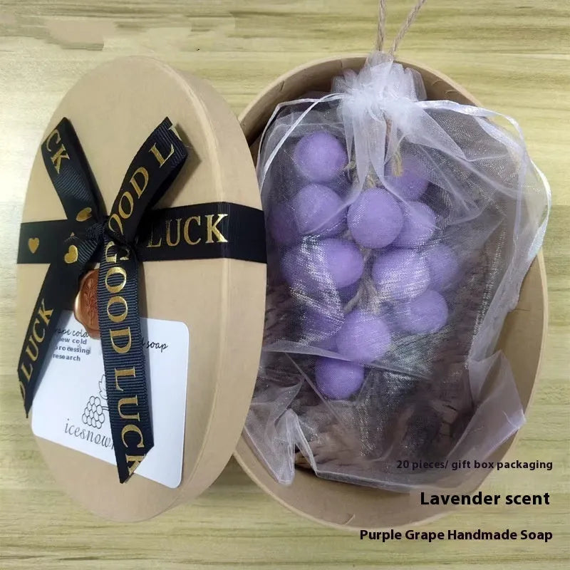 Handmade grape cleansing soap bar, 120g net content, in green grape, black grape, litchi and purple grape variants