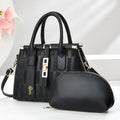 Round black PU crossbody shoulder handbag showing front view and dimensions of 28x13x20cm.