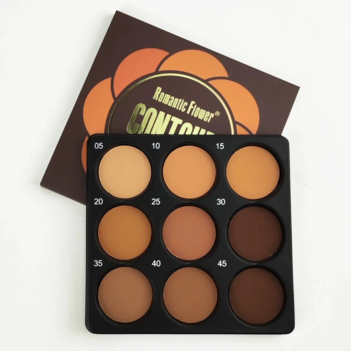 Dark matte makeup palette with nine waterproof colours and repair disk for punk and fashion styles