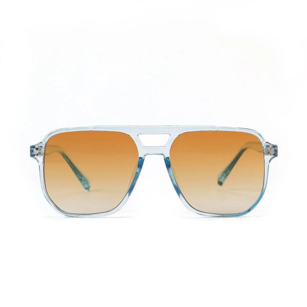 Square double beam sunglasses for women in bright black all grey colour with UV400 lenses.