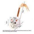 Electric cat toy with moving plush mouse on adjustable pole in pink, dark grey, or purple colours
