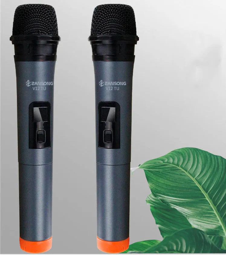 Black ZANSONG V12 wired dynamic microphone with display and audio cable