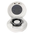 Silver and gold smart ring with diamond inlay and blood oxygen monitoring sensors.