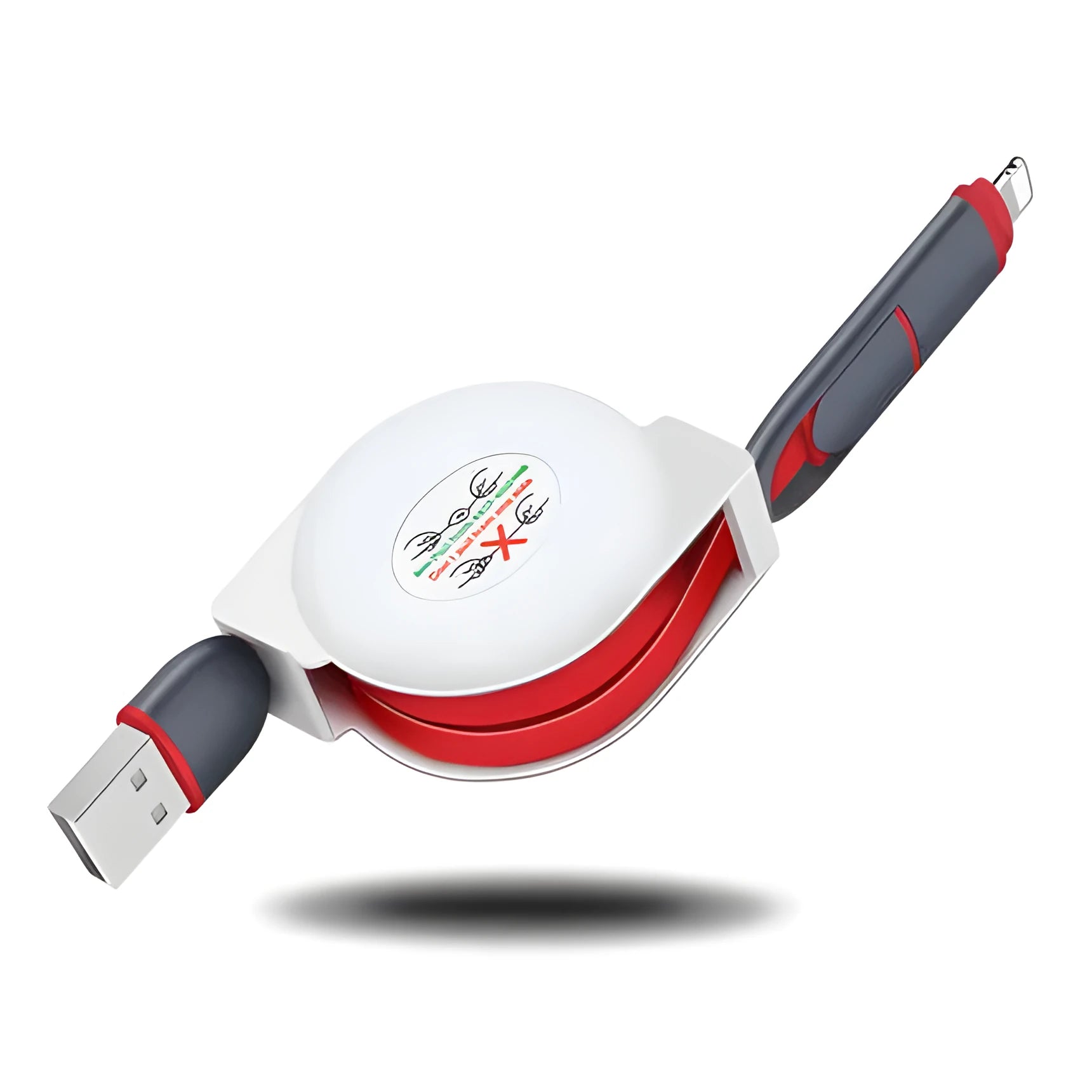 Telescopic 3-in-1 charging cable extended to 120 cm with titanium alloy connectors