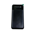 Black ultra-thin power bank showing 10000mAh capacity and compact 67x14x140mm dimensions