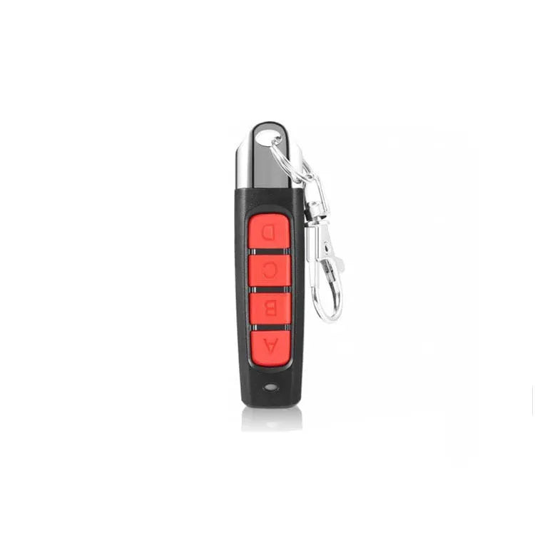 433MHz rolling door remote control measuring 6.7cm with 50-100 metre range in black, blue, grey or red