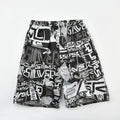 Men's floral printed swimming trunks in polyester with five-point design for beach and pool use