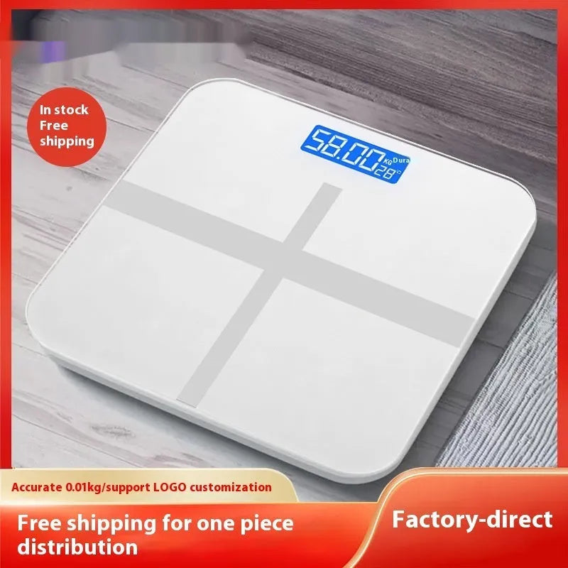 Household human body weighing scale in cross piano black finish with 26x26 cm platform