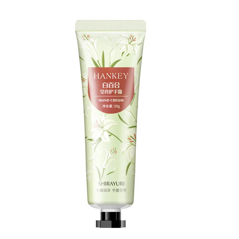 30g tube of fruit-scented hand cream for dry hands with multiple scent options