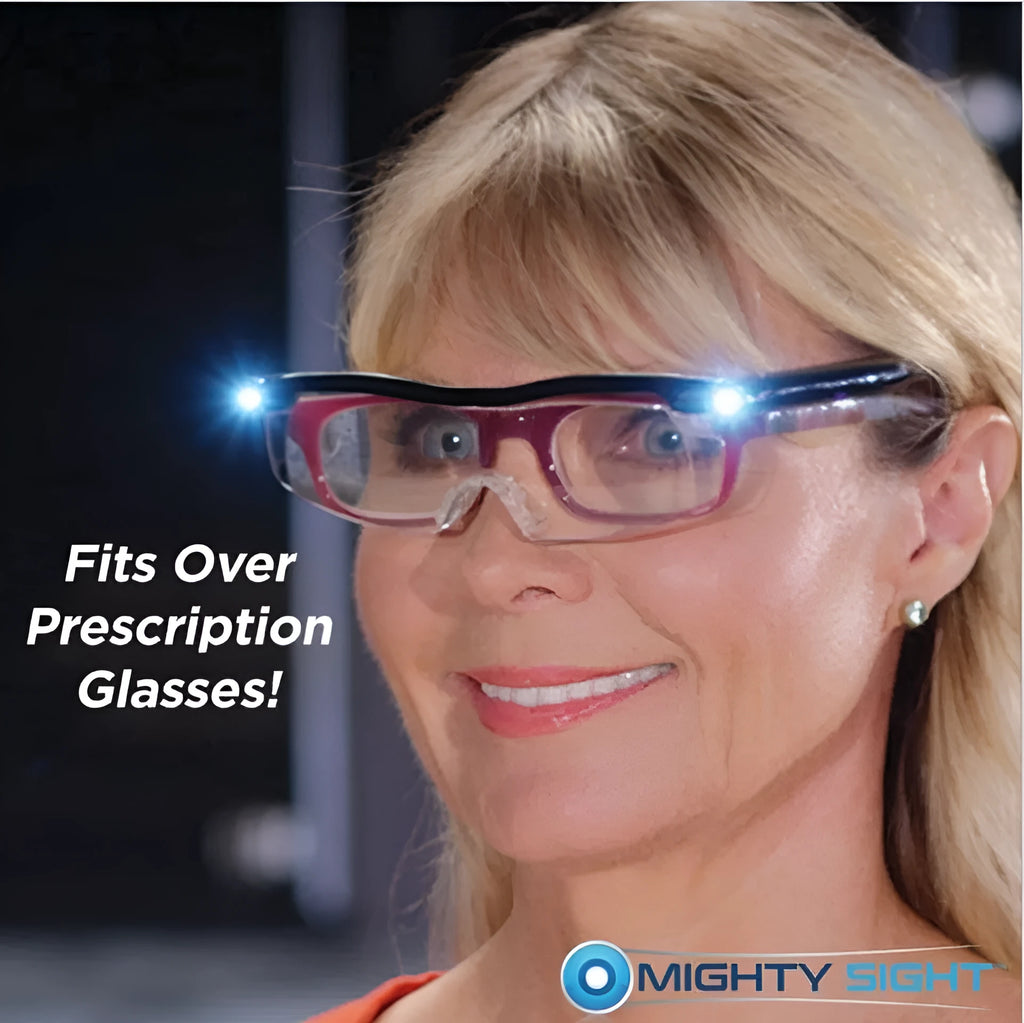 Transparent black USB LED reading glasses with integrated lighting for scheduled reading use