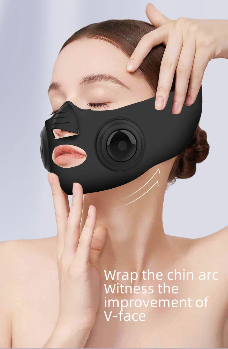 Black photon rejuvenation beauty mask device with four intensity gears and a USB port.