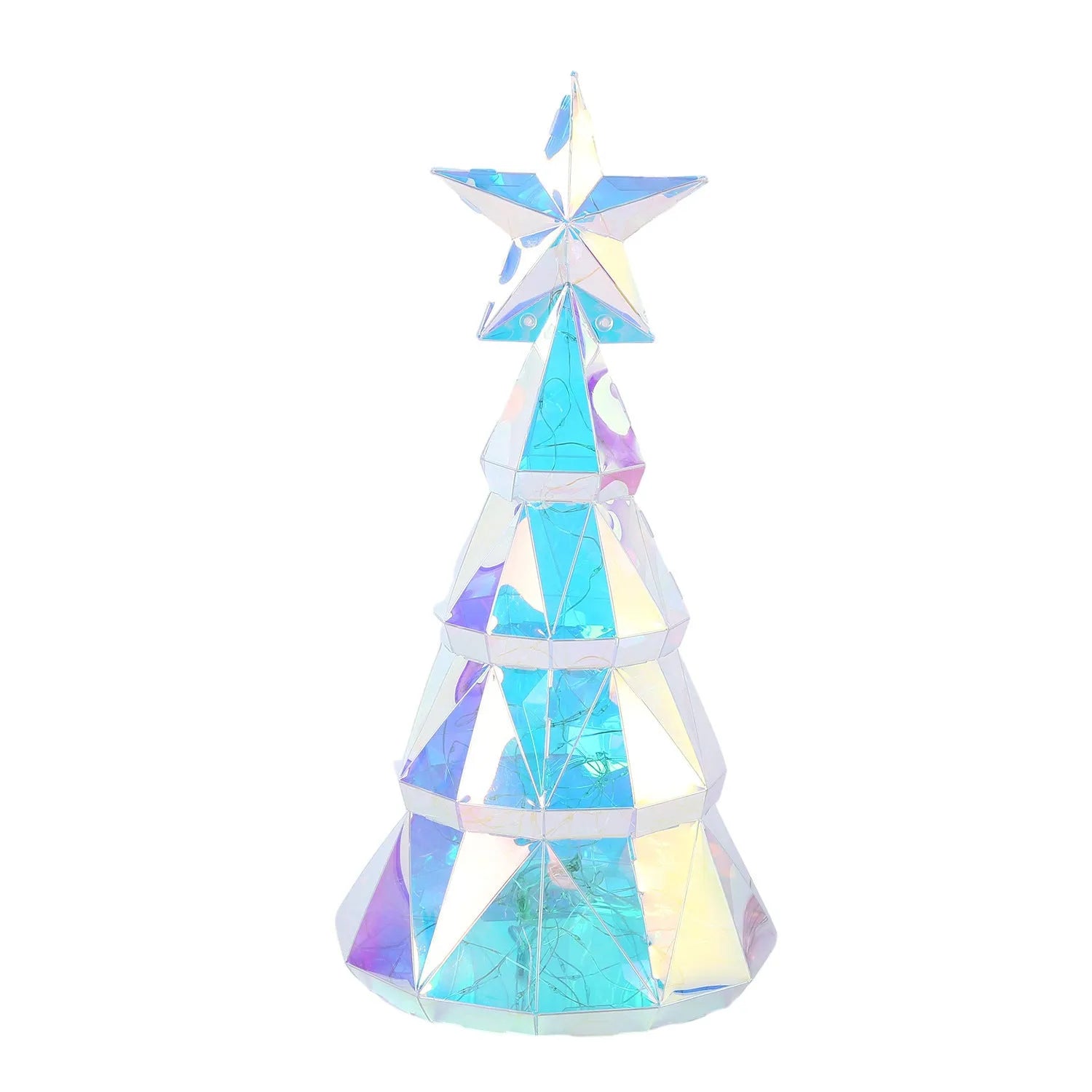 Colourful cartoon Christmas tree light ornament with PET plastic construction measuring 14.5×4.8×20cm