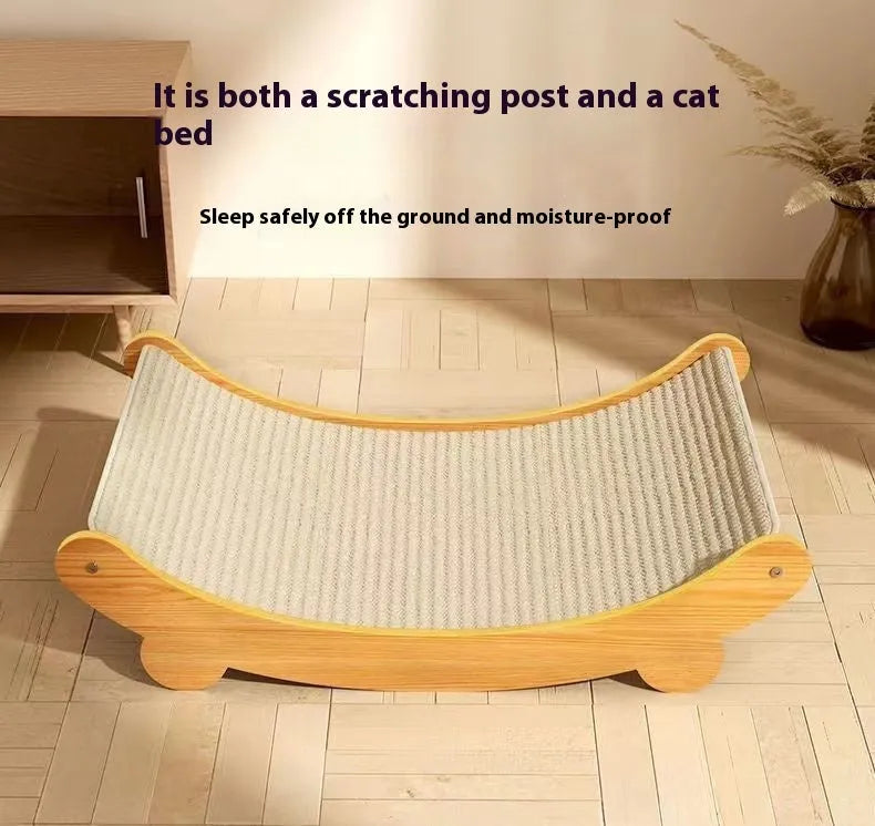 Sisal cat scratch board in rustic style available in small or large size options