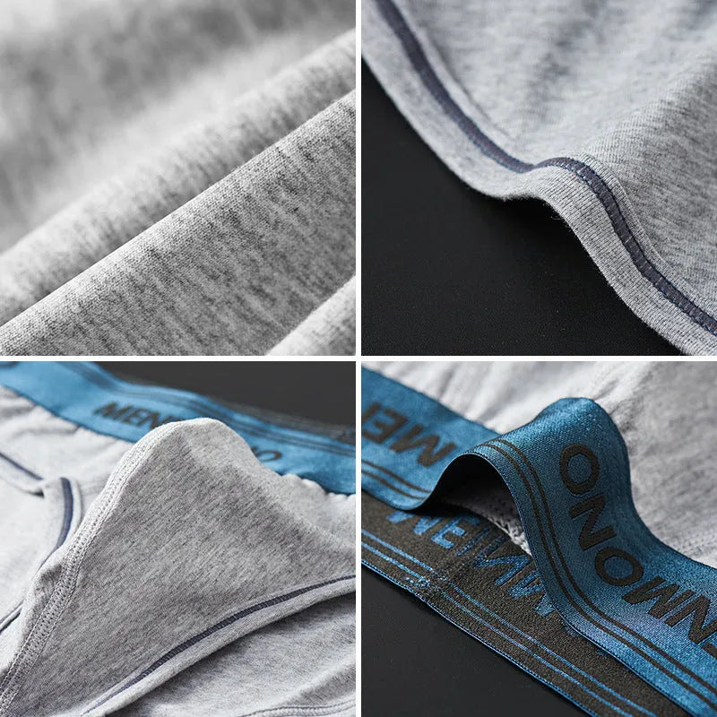 Men's low waist cotton briefs showing two-tone colour combinations including black/blue and white/red options
