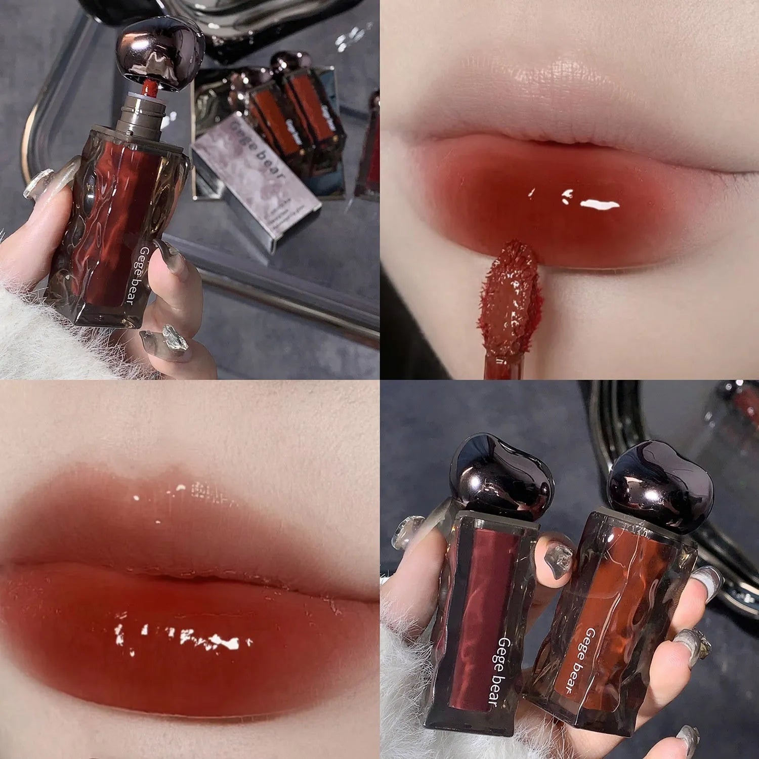 Glacier Lava Lip Lacquer in seven colour options with water-light mirror finish