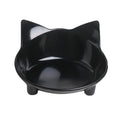 Four shallow melamine pet bowls with anti-skid rubber bases in black and white colours