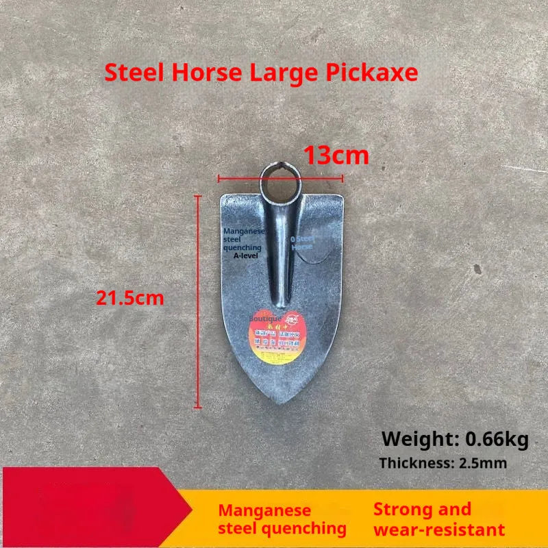 Agricultural pointed hoe tool with flat design and steel construction for weeding and ploughing